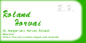roland horvai business card